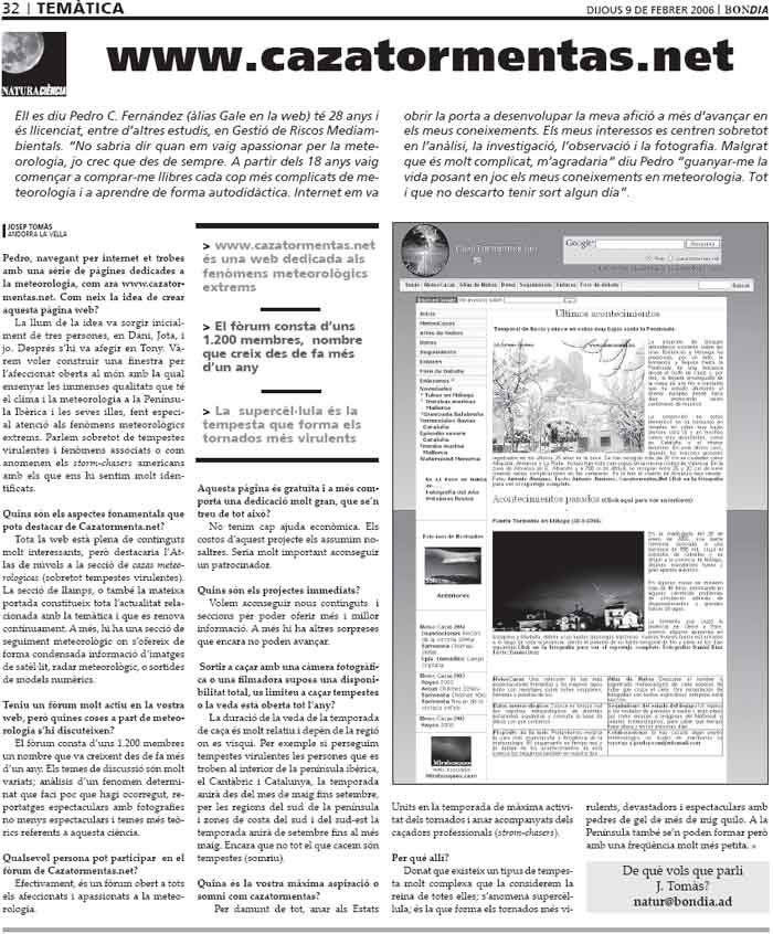 Cazatormentas.net en prensa escrita