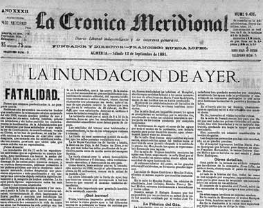 12 de septiembre de 1891, riada histórica en Almería