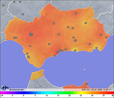 El calor sigue siendo intenso en el sur y sureste peninsular