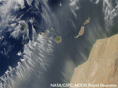 Excepcional advección de polvo sahariano sobre las Islas Canarias