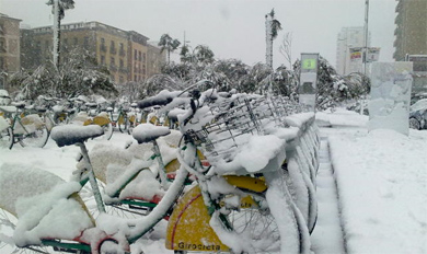 Intenso temporal de nieve en Cataluña