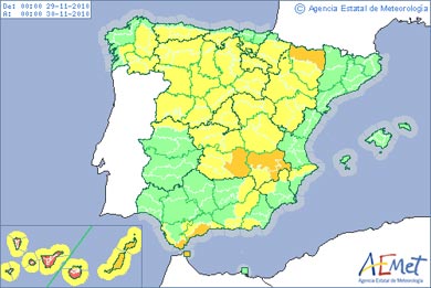 Tiempo muy adverso en Canarias. Lluvias intensas en Cádiz y Málaga