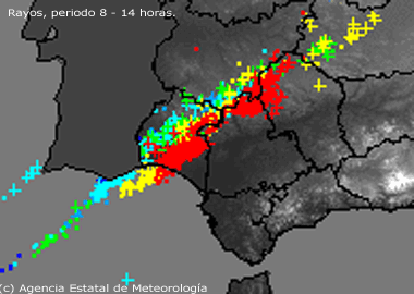 Tren convectivo en el suroeste peninsular