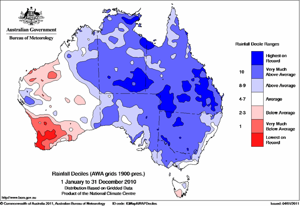 2010 se convierte en el año más lluvioso de la historia en Queensland, Australia