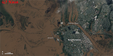 Recesión de las inundaciones en Rockhampton, Australia