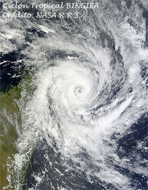 Ciclón tropical BINGIZA golpea a Madagascar