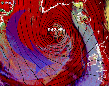 Expansión de aire polar marítimo e intensas ciclogénesis