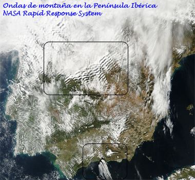 Impresionantes ondas de montaña vistas desde el satélite meteorológico TERRA