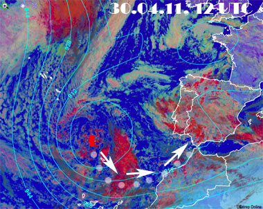 Las lluvias se reintensifican mañana, desde Canarias
