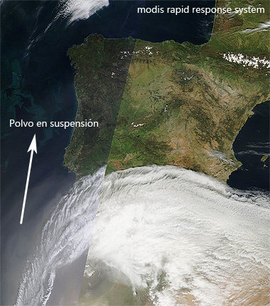 Imagen del día, borrasca fría aislada sobre Marruecos y advección de polvo africano