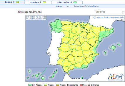 Tormentas y chubascos casi generalizados