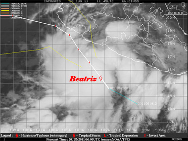 Tormenta tropical BEATRIZ, en el Pacífico Este, amenaza al centro de México