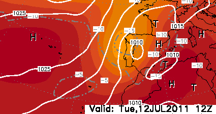 La semana próxima nos traerá un episodio de chubascos y tormentas en la Península Ibérica