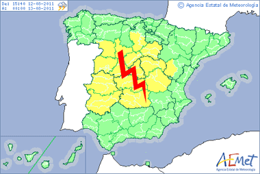 Alertas por lluvias y tormentas esta tarde