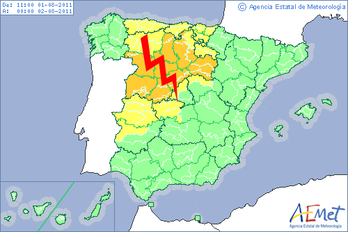 Riesgo de tormentas severas en la meseta norte