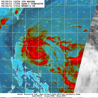 Tifón NALGAE, potencial desastre para la isla de Luzón, Filipinas