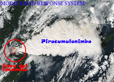 Enorme pirocumulonimbo en Minesota, Estados Unidos, y viaje de la pluma de humo hasta Europa