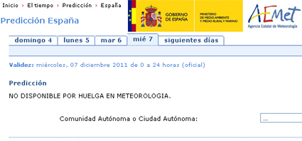 Huelga en el Sistema Nacional de Predicción de AEMET