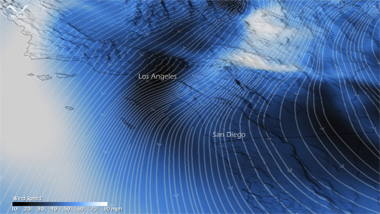 Los vientos de Santa Ana azotan el sur de California, EEUU
