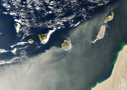 Nubes de polvo sahariano en el Sur y Este de las Canarias