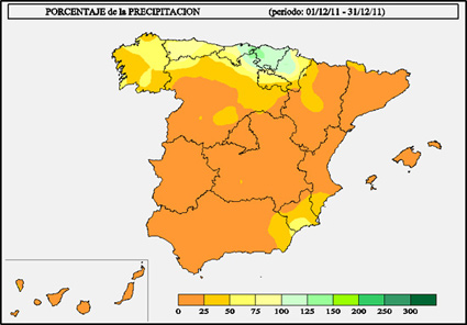 El clima en España: diciembre 2011