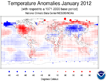 Informe climático de la Tierra. Enero de 2012