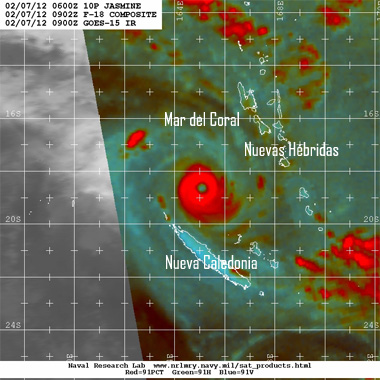 Ciclón tropical severo JASMINE, amenaza en Oceanía