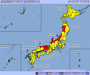Tormenta de nieve en Hokkaido, sigue el temporal invierno en Japon