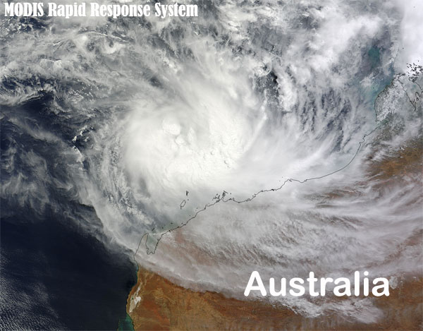 Ciclón tropical severo LUA amenaza costa norte de Australia Occidental