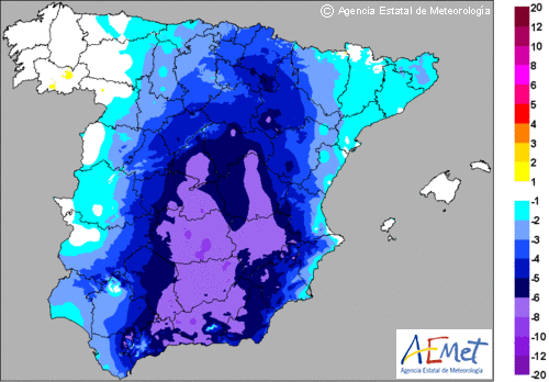 Espectacular caída de las temperaturas en casi toda España