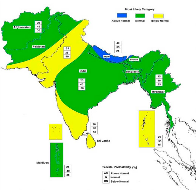 Previsiones meteorológicas para la temporada de monzones 2012 en Asia