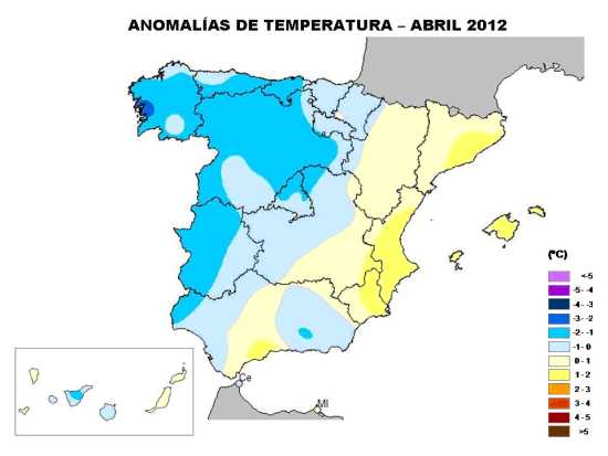 Abril de 2012. Húmedo y ligeramente frío en España