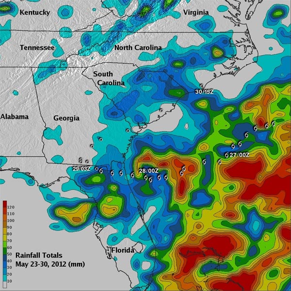 La tormenta tropical BERYL alivia la extrema sequía del sureste de EEUU