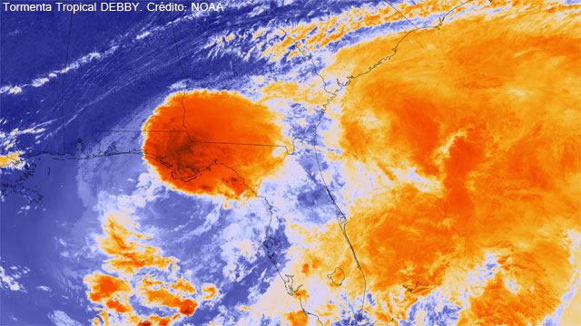 La tormenta tropical DEBBY deja acumulados de lluvia de hasta 330 mm. en 12 horas
