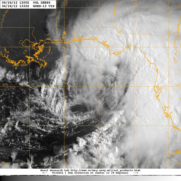 La tormenta tropical DEBBY se forma en el Golfo de México