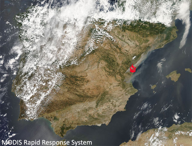 Los peores incendios en dos décadas en España, vistos desde el espacio