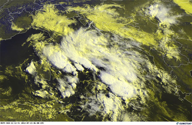 Violento temporal de tormentas en Italia