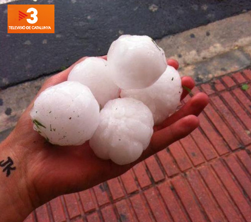 Violentas tormentas de granizo causan daños en Cataluña y Castellón