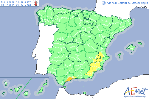 Mañana el calor se centrará en el tercio sur y sureste