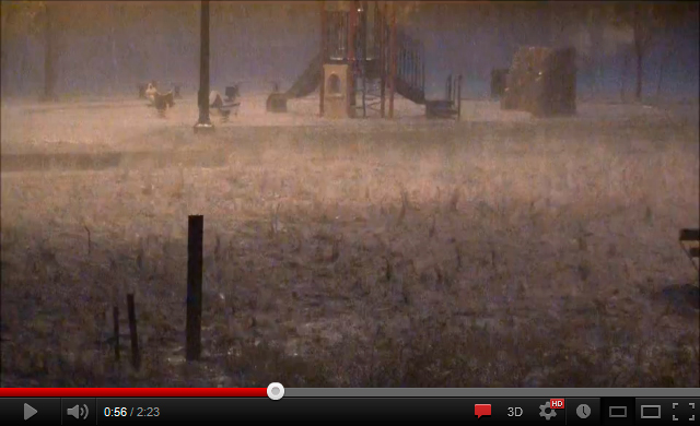 Tormenta de granizo nocturna en Edmonton