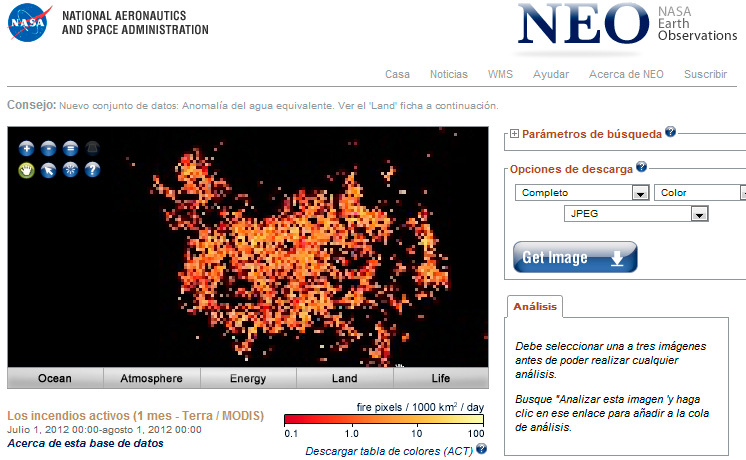 Vídeo: los incendios en la Tierra entre 2000 y 2012 captados por el satélite meteorológico Terra