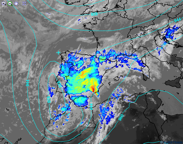 Las lluvias torrenciales se desplazan al este y Baleares