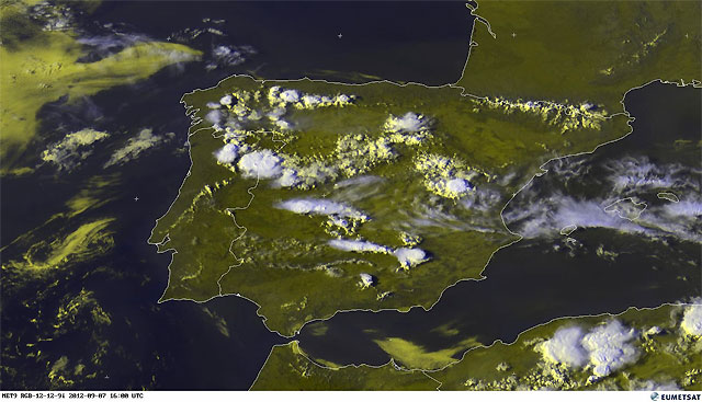 Tormentas vespertinas en el interior peninsular