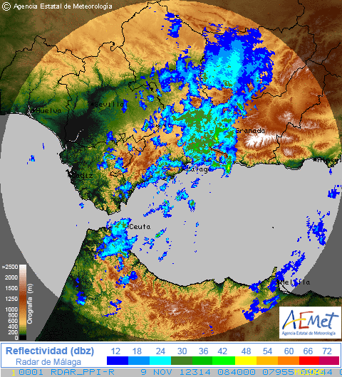 Tormenta con base muy curiosa en Salobreña, Costa Granadina