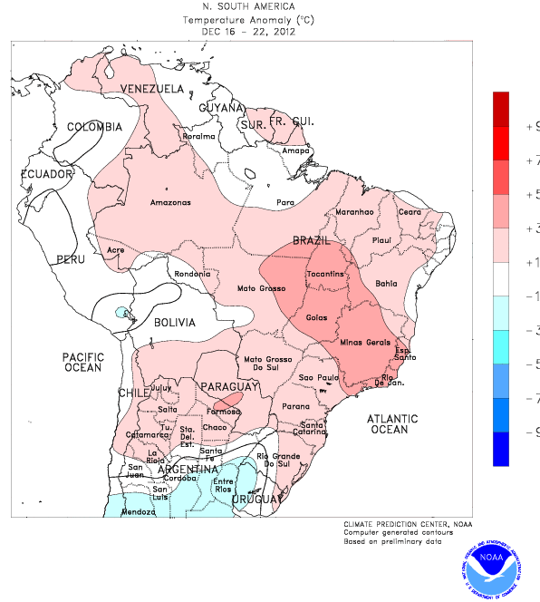 Calores extremos en Brasil para despedir este 2012