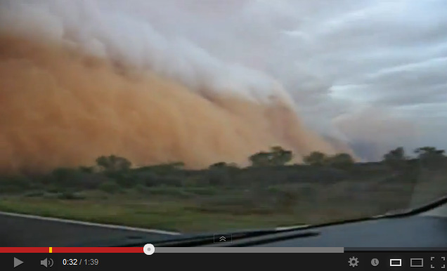 Tormenta de arena en Onslow, noroeste de Australia