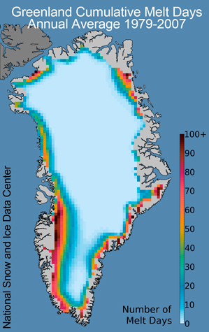 Histórica temporada de fusión de hielo en Groenlandia durante 2012