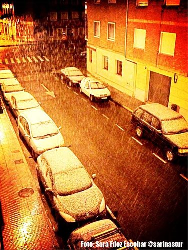 La nieve cae en cotas bajas de la mitad norte peninsular