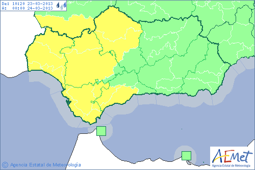 Última hora, lluvias intensas en el cuadrante suroeste peninsular