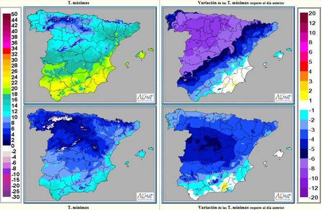 Desplome de las temperaturas durante el próximo fin de semana